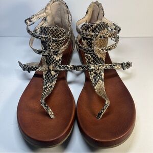 Used MIA Shoes Womens RAELYNN Gladiator Flat Sandals Beige Multi Size 9 M US